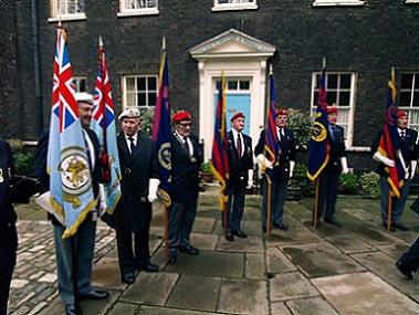 A picture of the standards with their bearers